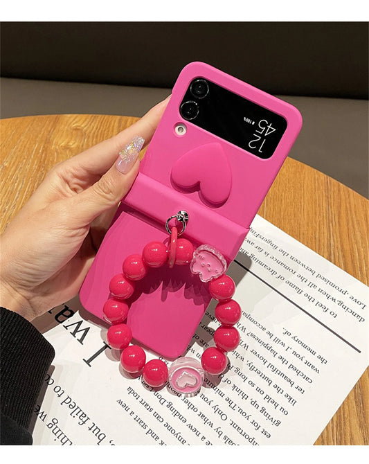Pink Heart Samsung Flip -Fold Case