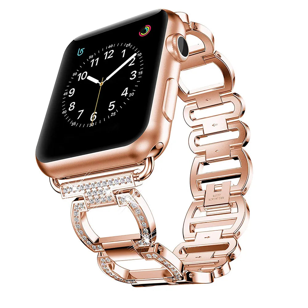 Luxury Metallic Square Block Diamond Apple Watch