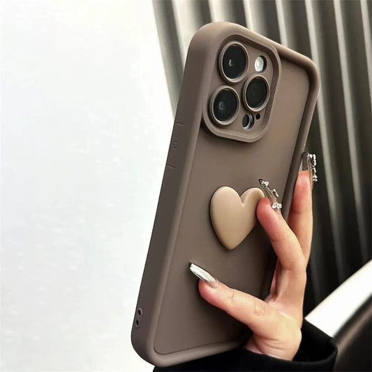 Deep Brown Heart iPhone Case