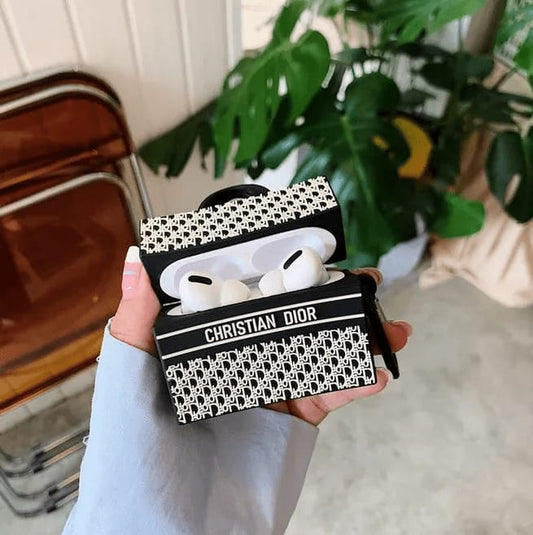 Luxury Black C-Dior Airpod Case