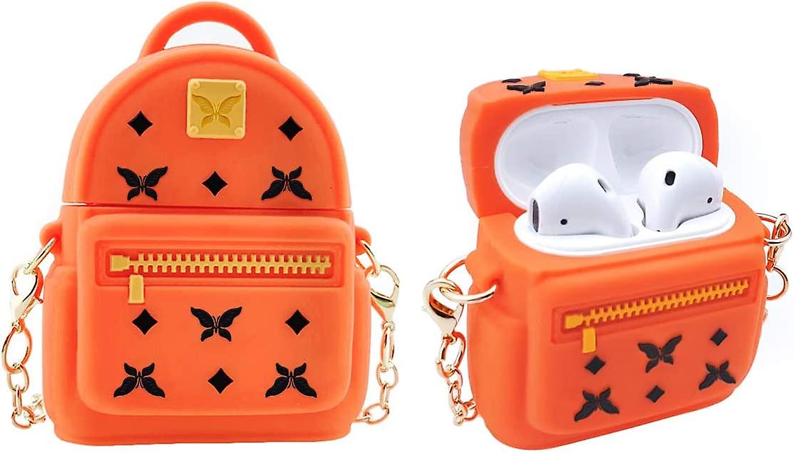 Orange Bag Airpod Case with chain