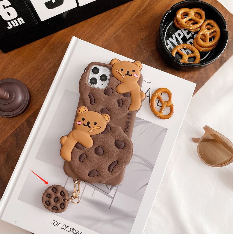 Cute Cookie Bear Silicon Case with Cookie Charm