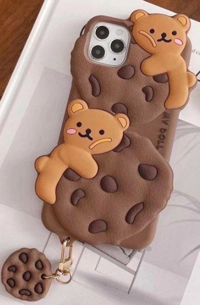 Cute Cookie Bear Silicon Case with Cookie Charm