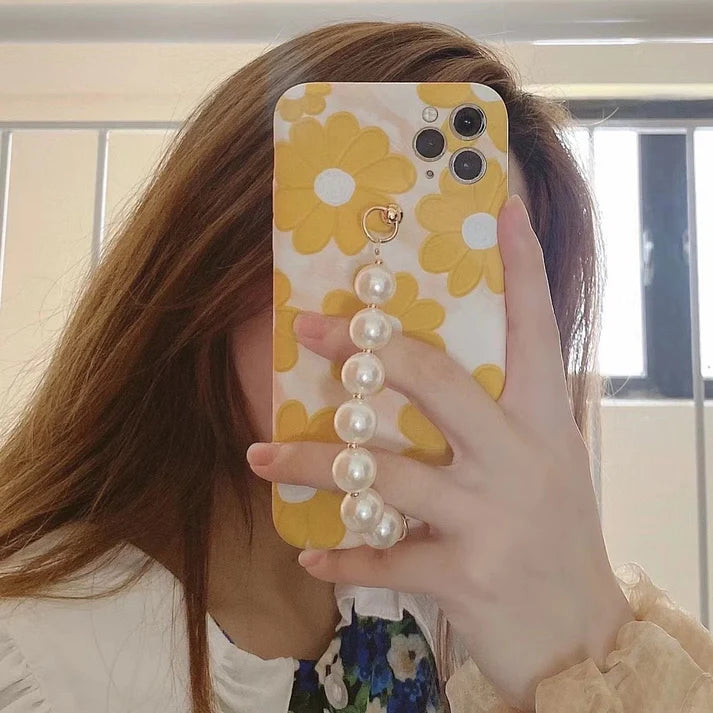 Yellow Floral Pearl Case