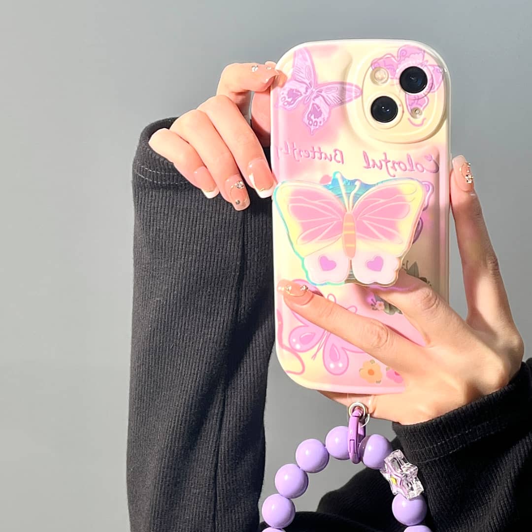 Colorful Butterfly Case With Charm