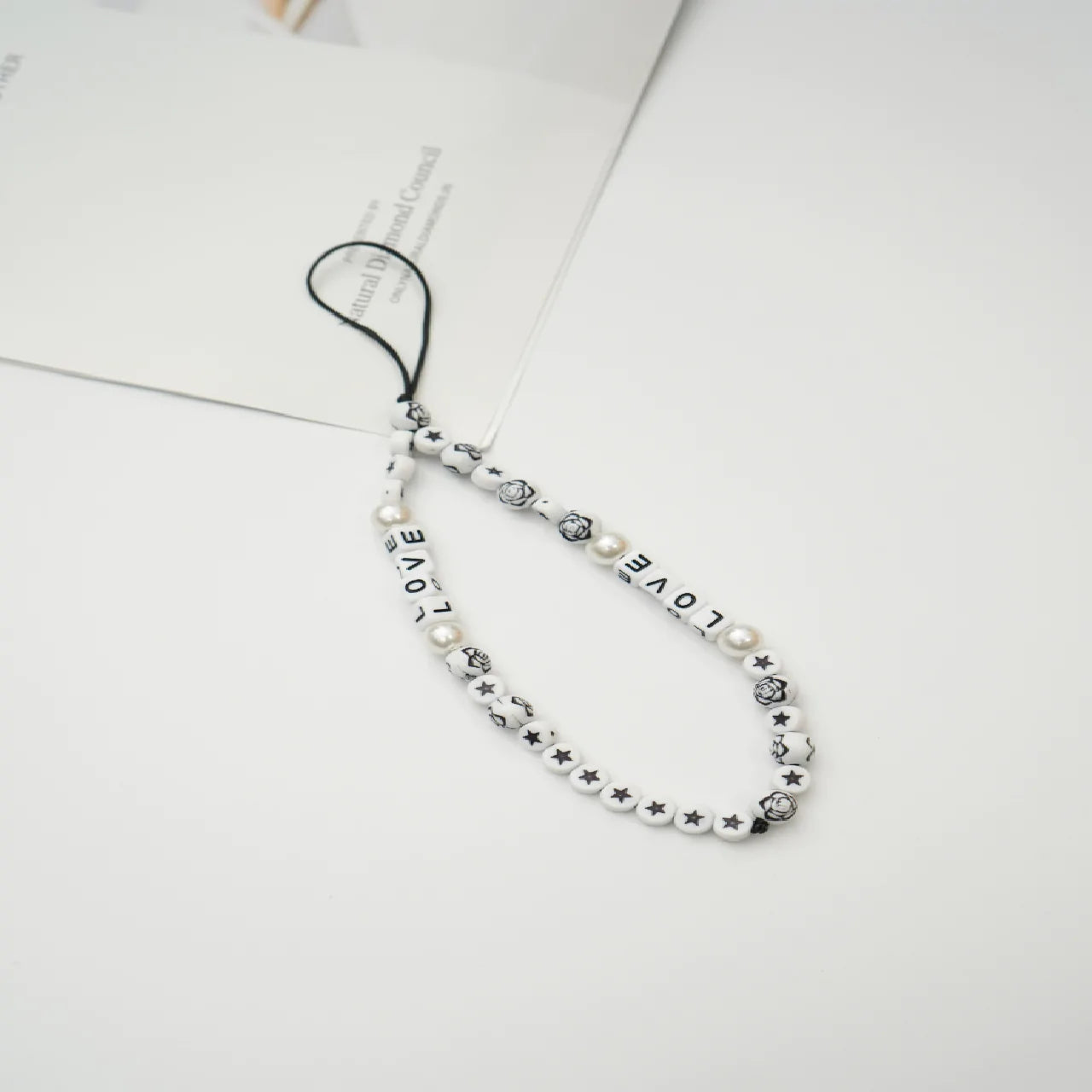 Beautiful Black & White Phone Charm