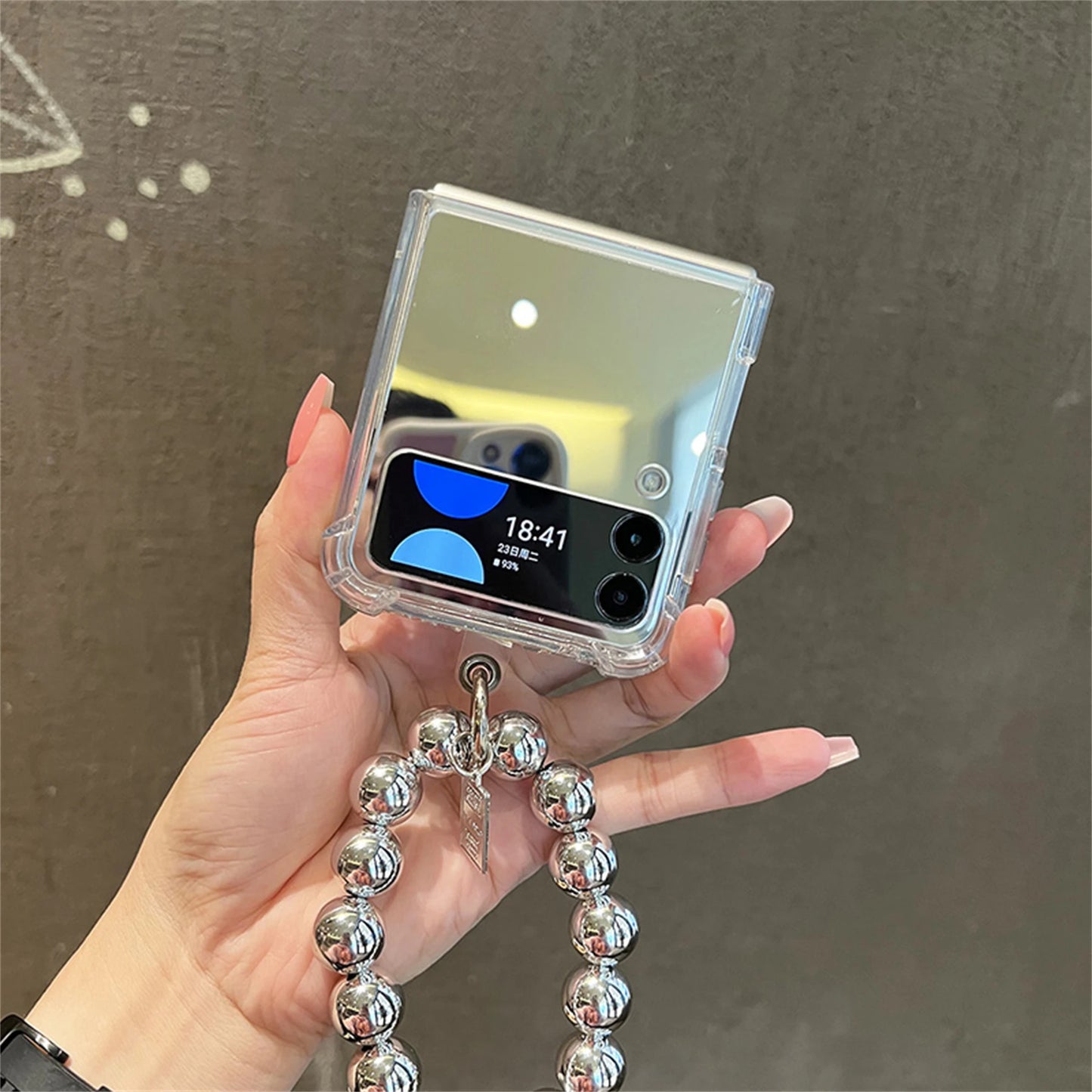 Luxury Mirror Stone Samsung Case with Silver Beads