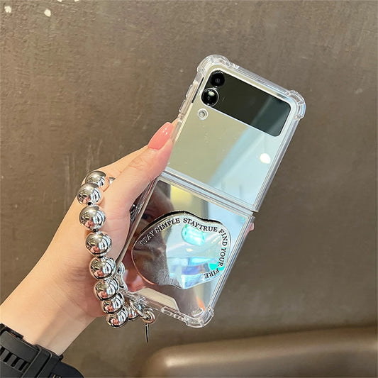 Luxury Mirror Stone Samsung Case with Silver Beads