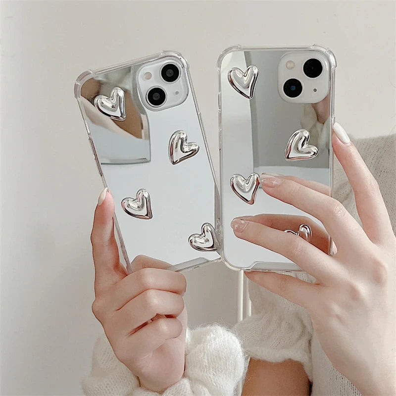 Silver Diamond Heart Case