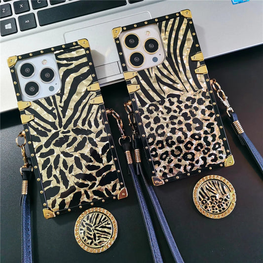 Luxury Gold Leopard Case For Samsung with Ring Holder