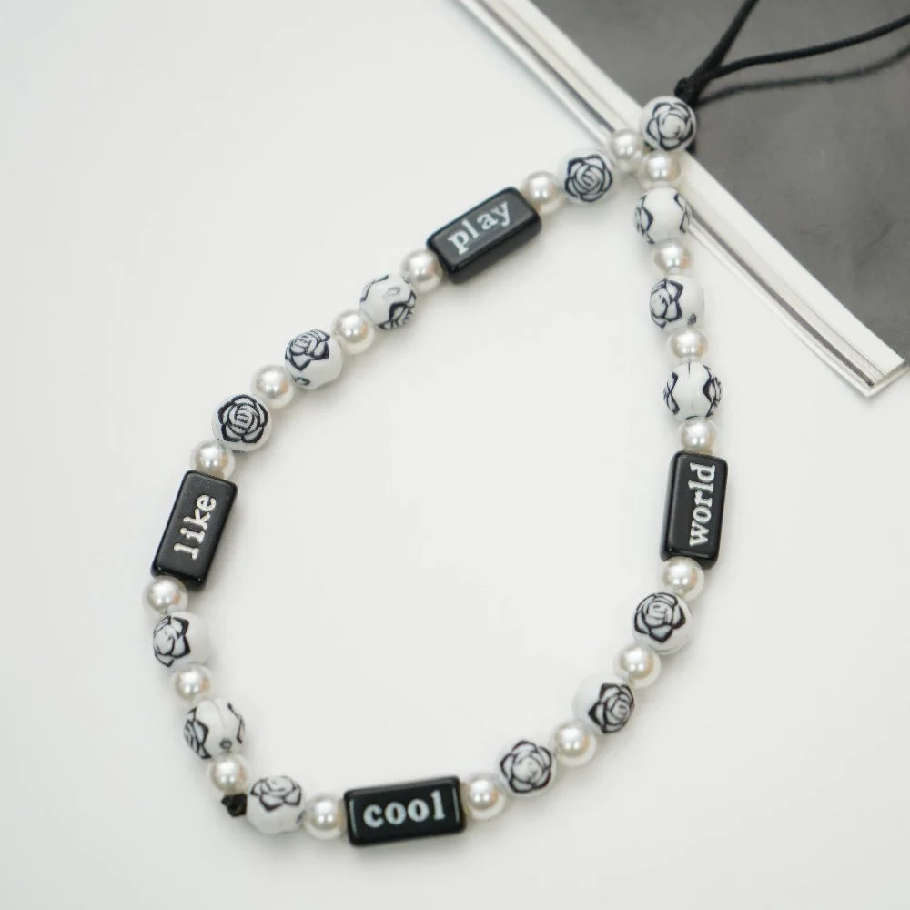 Beautiful Black & White Phone Charm